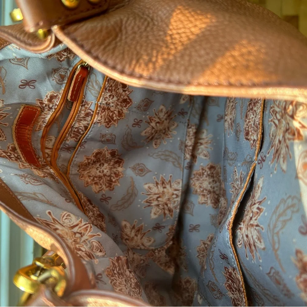 HOBO Pier shoulder bag brown mahogany leather with strap brass boho - Picture 6 of 9